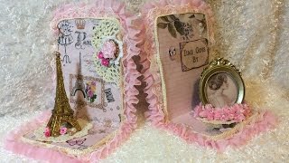 Lace with Fabric Bookends Tutorial DIY Glue Gun Chronicles (Giveaway is CLOSED) #shabbychic #paper