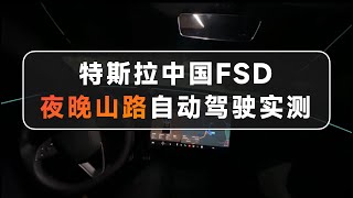 特斯拉中国FSD夜晚山路自动驾驶实测