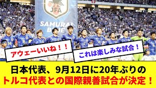 【朗報】日本代表、トルコ代表との国際親善試合決定！！2002年ぶりのリベンジなるか！