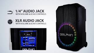 Dolphin SPX-190RBT Elite Series Professional Rechargeable Party Speaker with Lights