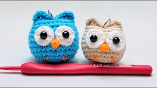 🦉 Crochet Owl Pendant Tutorial | Super Cute Keychain and Bag Charm 🎀