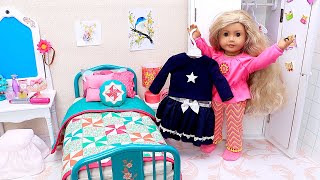 Doll morning routine with dress up and makeup - PLAY DOLLS