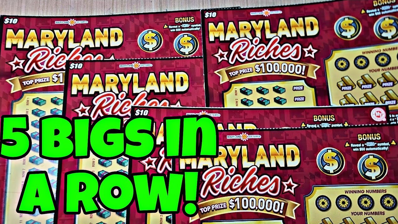 I BOUGHT 5 HUGE MD LOTTERY MARYLAND RICHES SCRATCH OFF TICKETS! - YouTube