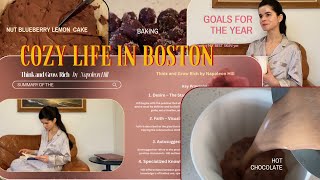 Cozy Life in BOSTON, Baking, Goals for the Year + Book Think and Grow Rich by Napoleon Hill