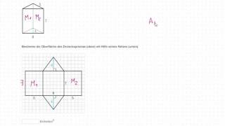 Oberfläche bestimmen mit Hilfe des Netzes: Dreiecksprisma