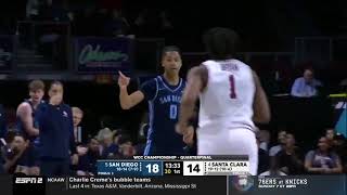 Santa Clara vs San Diego WCC Tournament Quarterfinals PxP highlights 3.9.23