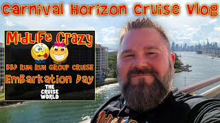 BOARDING THE CARNIVAL HORIZON EMBARKATION DAY FROM MIAMI  | BBD RUM RUN GROUP CRUISE