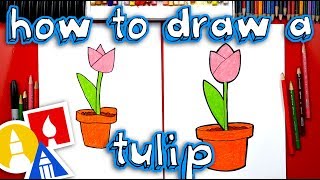 How To Draw A Tulip In A Pot - Plant A Flower Day