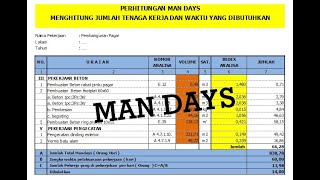 MEMBUAT PERHITUNGAN MANDAYS_JUMLAH TENAGA DAN WAKTU PELAKSANAAN PROYEK