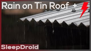 ► Hard Rain on a Tin Roof with DISTANT Thunder ~ Metal Roof Sounds for Sleeping (Lluvia), Zinc Roof