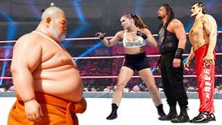 SUMO MONK vs Roman Reigns, Ronda Rousey \u0026 The Great Khali