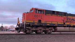 A Honking Southbound BNSF #6011 Loaded Energy Coal Train With Executive ￼Greenstein