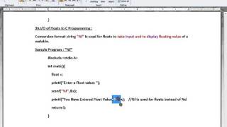 %f FLOAT INPUT OUTPUT IN C PROGRAM DEMO
