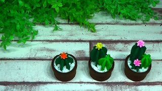 （フェルト生地）小さくて可愛い！miniサボテンの作り方【DIY】(Felt fabric)Small and cute! mini cactus