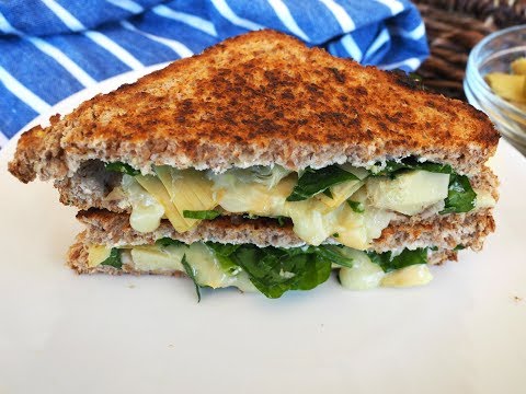 Grilled Cheese Sandwiches with Spinach and Artichoke Recipe