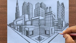 How to Draw a Town in Two-Point Perspective