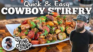 Quick & Easy Cowboy Stir Fry on the Blackstone Griddle