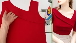 Easy to Cut & Sew: Unique Neck Collar Design Sewing Tutorial | Sewing Tips & Tricks | Nour Tailor