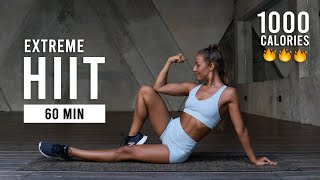 60 Min Extreme HIIT Workout For Fat Burn & Cardio (No Equipment, No Repeats)