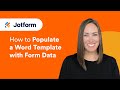 How To Populate a Word Template with Form Data