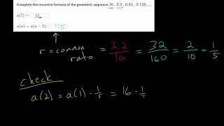 Recursive Formulas for Geometric Sequences: Practice