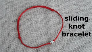 Adjustable Red String Bracelet - Sliding Square Knot - Simple Knot Bracelet