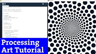 Ep.6 Processing art tutorial | Optical Illusion | ROTATE + SCALE + FOR (Creative coding art)