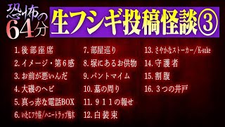 【恐怖の64分】生フシギで紹介した投稿怪談イッキ見せ第3弾！怒涛の16話！【ナナフシギ】