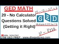 GED Math 2024 - 20 No Calculator Questions Solved(Getting it Right GED 2024)