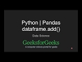 Python | Pandas dataframe.add() | GeeksforGeeks