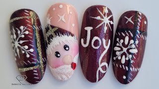 Easy Santa Nail art. Christmas nail tutorial. Learn quick and easy Christmas nail art.