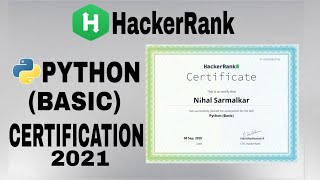Python (Basic) Certification | Hacker Rank Certification | English Explanation