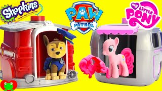 Paw Patrol Skye and Marshall Magical Pup House with Shopkins and My Little Pony