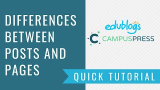 Differences between posts and pages