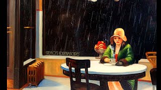 Oldies music playing in a coffee shop and it's raining ( rain on window, no thunders ) 10 HOURS ASMR