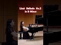 🔥liszt ballade no. 2 in b minor performed by pianist yuni❤️ piano liszt love livepiano classic