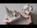 snowy miniature church using tissue toilet paper roll tubes u0026 air dry clay