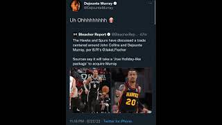 Dejounte Murray reacts to the rumors that he could be traded to the Hawks￼￼ #shorts