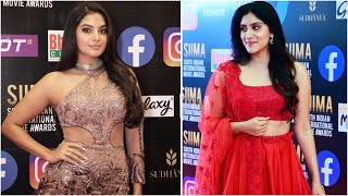 Sizzling Beauties Tanya Hope & Dhanya Balakrishna's Stunning Red Carpet Entry At SIIMA 2021