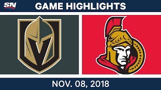 NHL Highlights | Golden Knights vs. Senators – Nov. 8, 2018