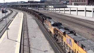 UP #8101 leads EB Loaded Coal Train. Kansas City, MO 3/3/18