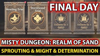 Sprouting & Might & Determination Trial Challenges 5 & 6 & 7 - Misty Dungeon Realm Of Sand - Genshin