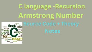 C Recursion : Armstrong Number using Recursion Function | Armstrong Number #C # recursion