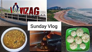 Sunday Vlog🥰||Vizag View Point||Phool Makhana Kabuli Chena Curry||Veg Momos Recipe