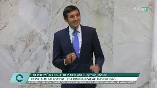 Deputado Tomé Abduch do Republicanos fala em Plenário na Alesp sobre a descriminalização das drogas