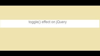 Simple example for show and hide with toggle() effect on jQuery