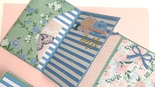 Single Sided Paper Flip-book Mini Album Tutorial Easy Flat mail ✉️ Spring 🌸