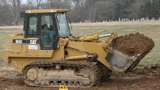 Caterpillar 963C Backfilling Around Newly Constructed House