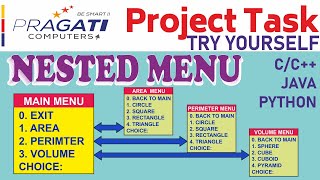 Try Yourself | Challenge | Nested Menu Driven Project | Use any programming language