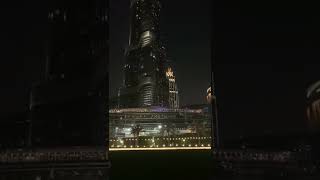 The Dubai mall. And Burj Khalifa.  Night time.